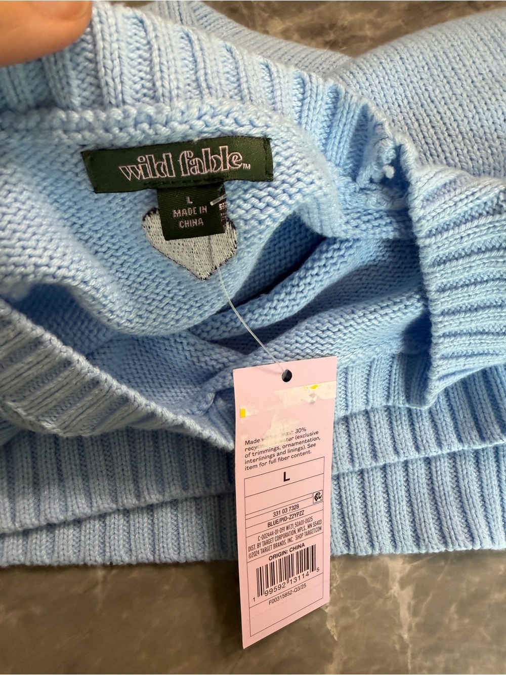 NWT Wild Fable Emotionally Unavailable Blue Graphic Sweater Size L Oversized - Picture 5 of 5